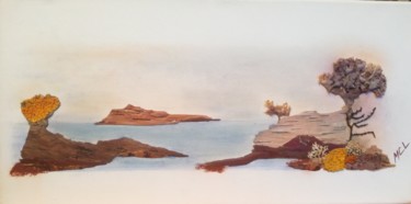 Collages intitulée "Paisible" par Martine Capdeville-Lacomme, Œuvre d'art originale, Collages