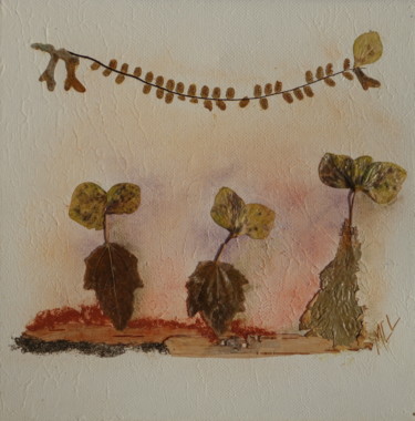 Collages intitulée "Les p'ites bottines" par Martine Capdeville-Lacomme, Œuvre d'art originale