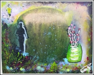 Peinture intitulée "Revenir ailleurs-" par Pascaly, Œuvre d'art originale, Acrylique
