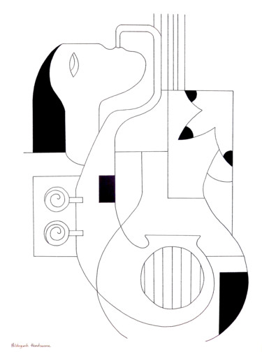 Les Lignes Musicales "Les Lignes Musicales" başlıklı Resim Hildegarde Handsaeme tarafından, Orijinal sanat, Mürekkep