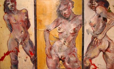 Peinture intitulée "les trois graces" par Jypc, Œuvre d'art originale