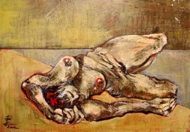 Peinture intitulée "l'île nue" par Jypc, Œuvre d'art originale