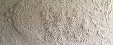 Sculptuur getiteld "vrije Bas-relief "D…" door Robert Haccuria, Origineel Kunstwerk, Gips