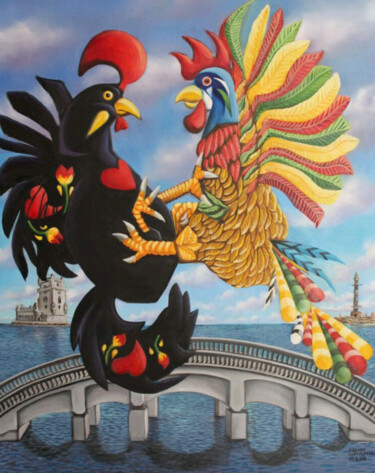 绘画 标题为“Galos do Tempo” 由Ricardo Carvalheira, 原创艺术品, 油