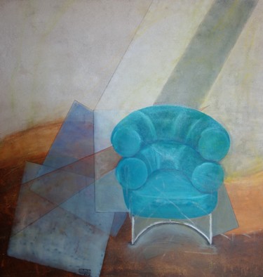 Pittura intitolato "Fauteuil" da Chris Le Guen Drianne, Opera d'arte originale, Acrilico Montato su Telaio per barella in le…