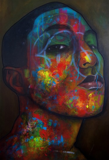 「Pharrell Williams -…」というタイトルの絵画 Umo Masadaによって, オリジナルのアートワーク, アクリル