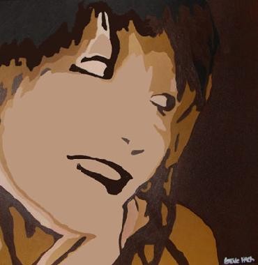 Schilderij getiteld "Brown Bunny" door Steve Haes, Origineel Kunstwerk, Olie