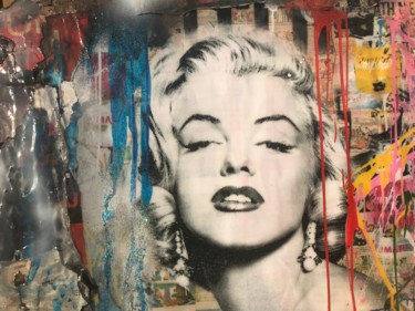 Collages getiteld "Marylin of my Dreams" door Adriano Cuencas, Origineel Kunstwerk, Acryl
