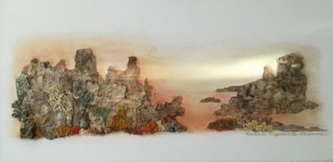 Collages intitulée "Roc végétal 217 CL" par Martine Capdeville-Lacomme, Œuvre d'art originale, Collages