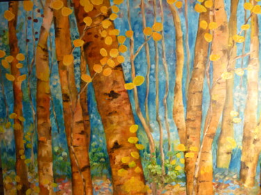 Peinture intitulée "derniers reflets d'…" par Jeanne Gabriel, Œuvre d'art originale, Huile