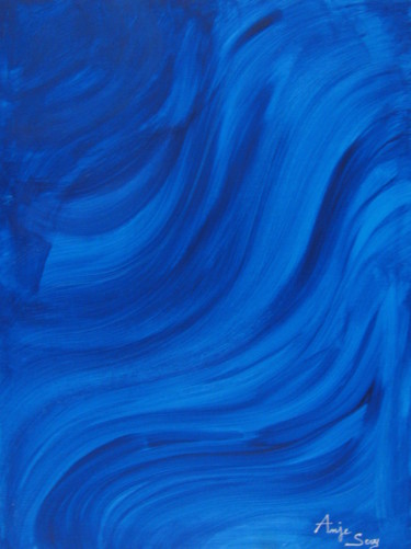 Ζωγραφική με τίτλο "bleu mamouth" από Jean-Yves Zilio (Anje Sevy), Αυθεντικά έργα τέχνης, Ακρυλικό