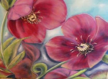 Painting titled "Christrose rot #art…" by Urs, Original Artwork, Acrylic