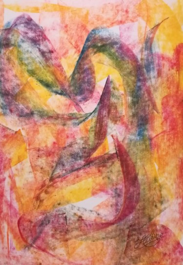Peinture intitulée "191 / Les Cheveux D…" par Jean-Christophe Hilaire, Œuvre d'art originale, Pastel