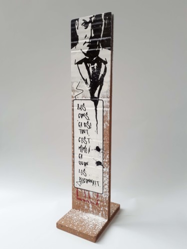 Sculpture intitulée "Totem / Tontons fli…" par 2mé / Blondeau, Œuvre d'art originale