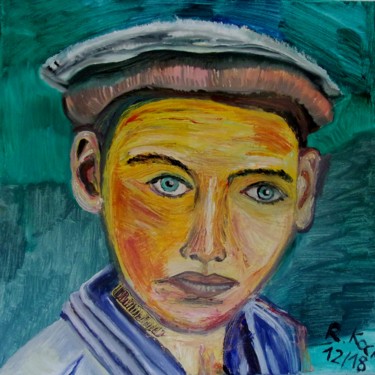 Painting titled "Zu früh erwachsen" by Renate Kock, Original Artwork, Oil