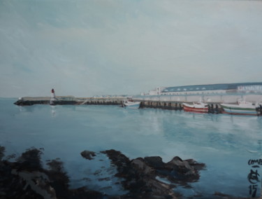 Quiétude dans le port du Guilvinec Peinture intitulée "Quiétude dans le po…" par Virginie Mercier-Duguy, Œuvre d'art originale, Acrylique