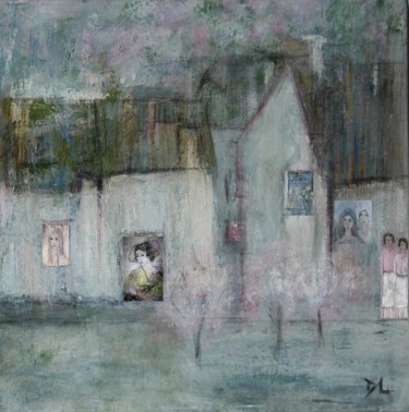 Peinture intitulée "Tableaux dans table…" par Denise Louin-Lecoeur, Œuvre d'art originale, Acrylique