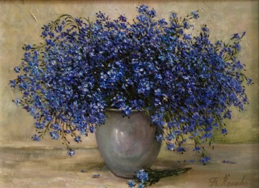 绘画 标题为“forget-me-not flowe…” 由Tatyana Korotkova, 原创艺术品, 油
