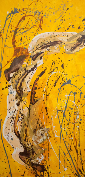 Malerei mit dem Titel "Orangenpunsch" von Jana Scherer, Original-Kunstwerk, Acryl