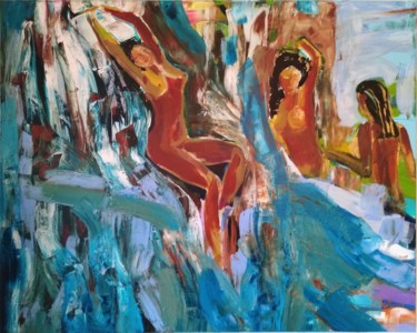 Malerei mit dem Titel "Badetag" von Jana Scherer, Original-Kunstwerk, Acryl