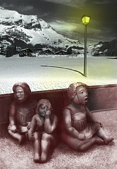 Digitale Kunst mit dem Titel "Les gracieuses." von Philippe Renou, Original-Kunstwerk, Fotomontage