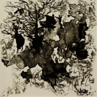 Le départ - encre de Chine sur papier Peinture intitulée "Le départ - encre d…" par Clau Redier-Clément, Œuvre d'art originale, Encre