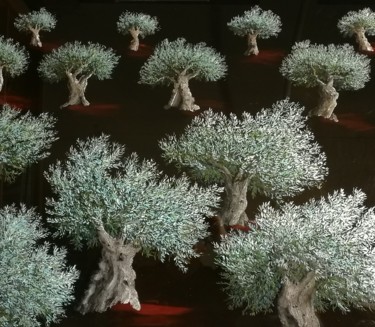 제목이 "oliveto"인 미술작품 Carlo Busellato로, 원작, 기름 플렉시글라스에 장착됨