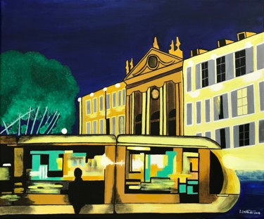 Peinture intitulée "Le Tramway" par Laetitia Infantino, Œuvre d'art originale, Acrylique Monté sur Châssis en bois