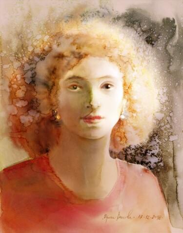 绘画 标题为“Parel oorbellen.” 由Irene Vlassova, 原创艺术品, 水彩