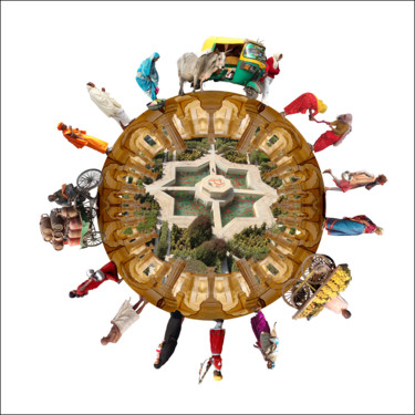 Digital Arts titled "Mandala (India)" by Jeff Key, Original Artwork, Photo Montage