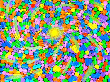 SOLD- Sun original signed Pintura titulada "SOLD- Sun original…" por Lee Art Gallery, Obra de arte original, Acrílico