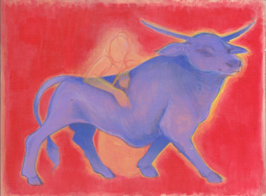 Pasiphae & The Bull Painting titled "Pasiphae & The Bull" by Oberlin The Artist, Original Artwork, Acrylic
