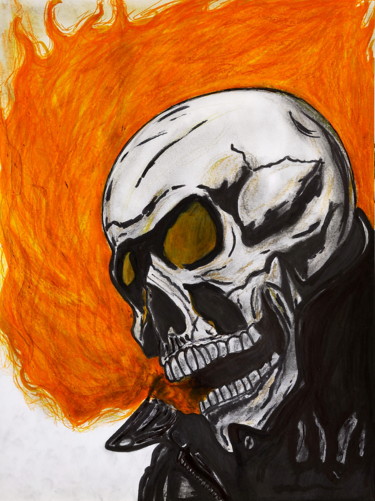 Dessin intitulée "Ghost Rider" par Randy Lac, Œuvre d'art originale