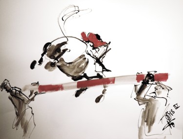 Drawing titled "Etude concours Hipp…" by Thierry Faure, Original Artwork, Ink