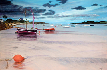 Peinture intitulée "flambart à Brignogan" par Jean Parraud, Œuvre d'art originale, Huile