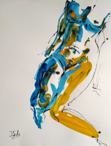 Malerei mit dem Titel "Eva" von Jana Scherer, Original-Kunstwerk, Acryl