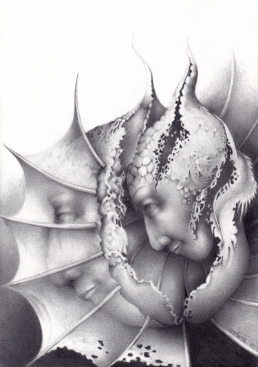 제목이 "Matching"인 그림 Symona Colina로, 원작, 흑연