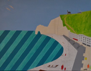 Peinture intitulée "Etretat" par Stephane Fresny, Œuvre d'art originale, Acrylique