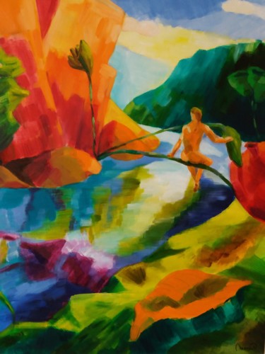 Peinture intitulée "Equilibre 1" par Marc Declercq, Œuvre d'art originale, Huile