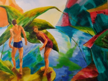 Peinture intitulée "Equilibre 3" par Marc Declercq, Œuvre d'art originale, Huile