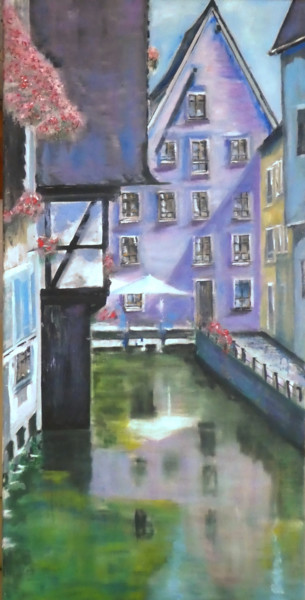 Fischerviertel Ulm Malerei mit dem Titel "Fischerviertel Ulm" von Urs, Original-Kunstwerk, Öl