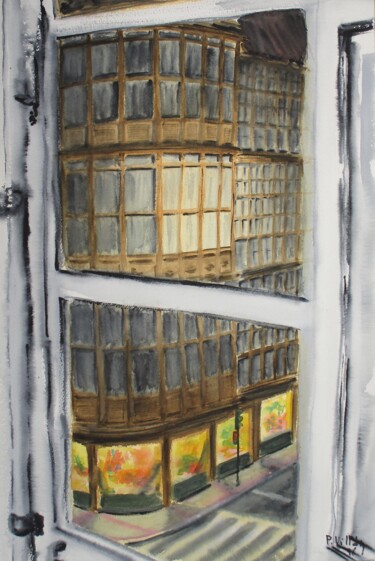绘画 标题为“The street at night…” 由Pepe Villan, 原创艺术品, 水彩