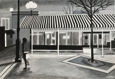 제목이 "Le Cours Saleya"인 미술작품 Laetitia Infantino로, 원작, 아크릴 나무 들것 프레임에 장착됨