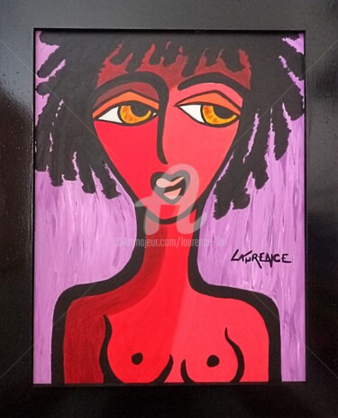Pintura titulada "MALAÏKA" por Laurence Lbn, Obra de arte original, Acrílico Montado en Panel de madera