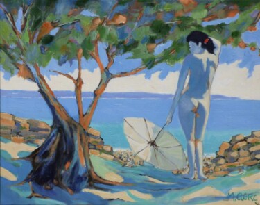 Peinture intitulée "MALY - NU À L'OMBRE…" par Marcel Clerc, Œuvre d'art originale, Acrylique