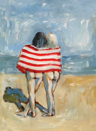 Peinture intitulée "MALY - FILLES À LA…" par Marcel Clerc, Œuvre d'art originale, Acrylique