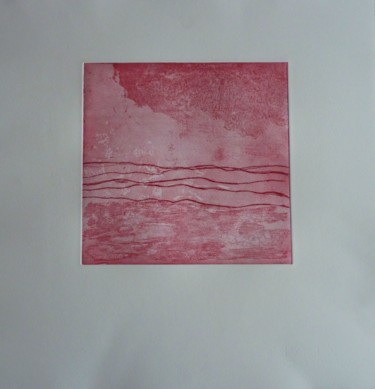 Printmaking titled "Horizons rouges" by Brigitte Bibard-Guillon, Original Artwork, Etching