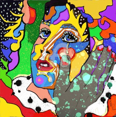 Peinture intitulée "Rien qu’une larme 2" par Annie Predal, Œuvre d'art originale