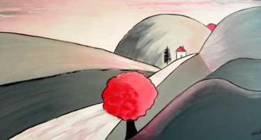 Peinture intitulée "paysage-sage" par Dominique Missler, Œuvre d'art originale, Acrylique Monté sur Châssis en bois