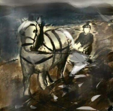 Digitale Kunst getiteld "Les labours..." door Jacky Patin, Origineel Kunstwerk
